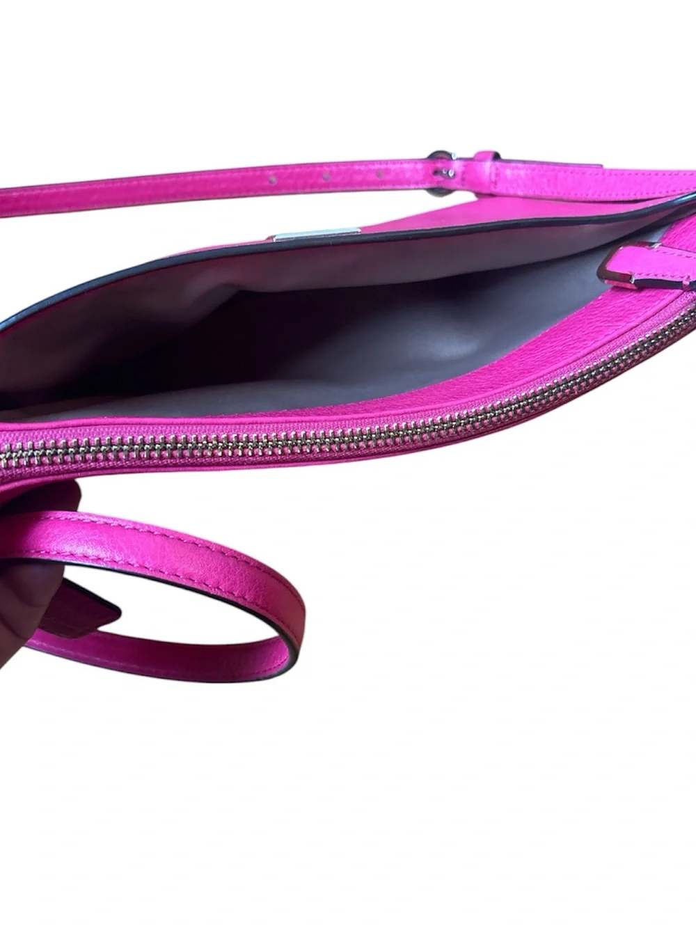 Coach Pebble Leather Crossbody - Fuchsia Pink with Gold Hardware